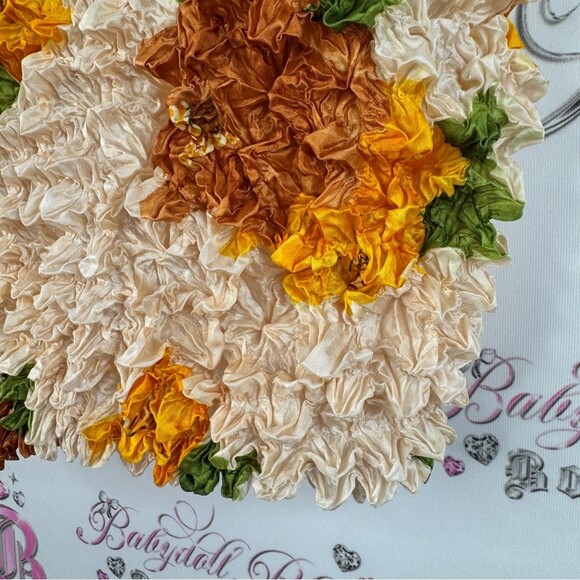 Tank top bubble top y2k stretchy one size Floral Textured Sleeveless Top - Picture 4 of 7